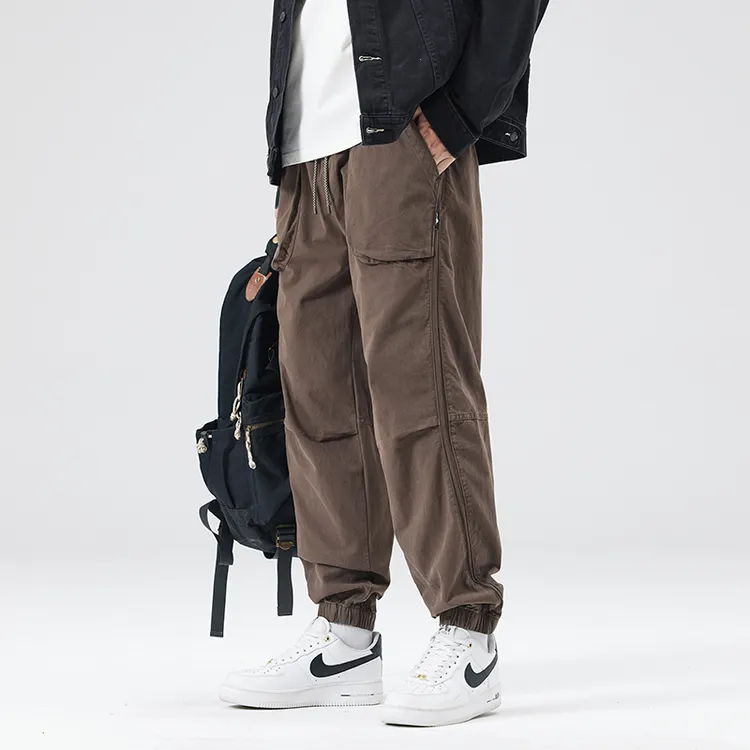 秋冬美式工装裤男多口袋男士休闲裤潮流宽松日系户外束脚长裤百搭