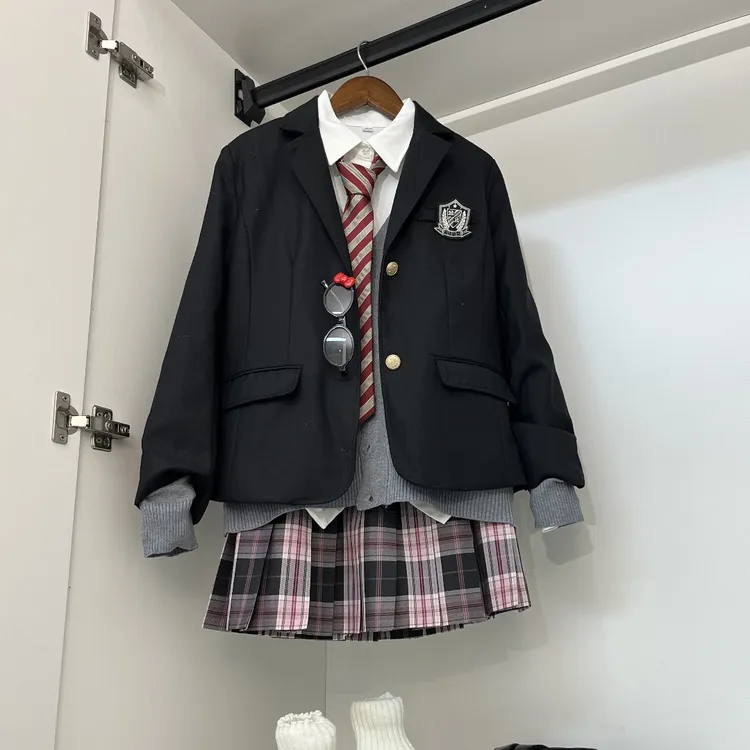 樱木子JK西服外套原创格裙正版制服西装两粒多款学生学院校供套装