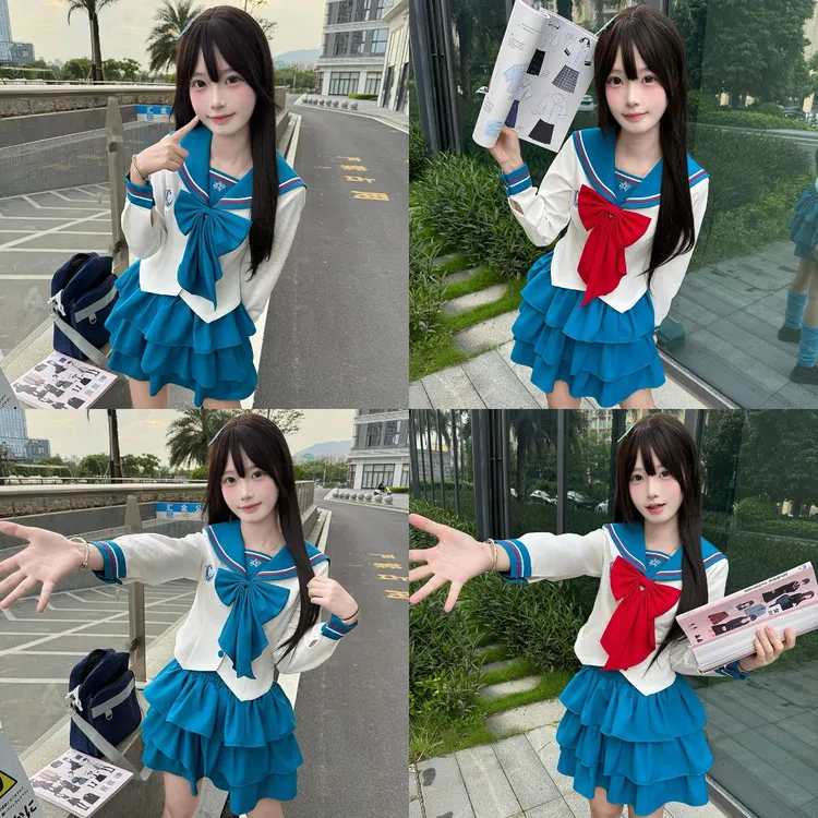 （上新）星叶高水手服原创正版整套jk衬衫蓬蓬百褶裙显瘦收腰学生女