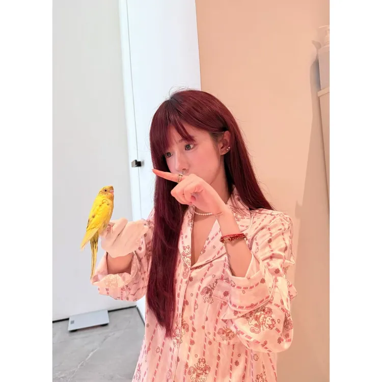 PassionPoint小红书爆款发财宅女旋转木马小K条纹长袖缎面睡衣