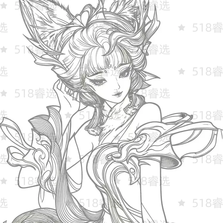 摸鱼线条王者荣耀简笔画控笔练习画画图稿上班无聊解压临摹图纸A4