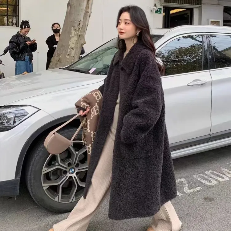 人造皮草 2024款ins外套韩版女长款加厚气质宽松秋冬冬季中长款