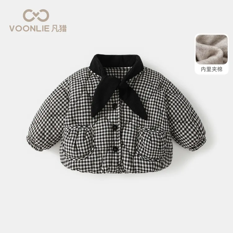凡猎女童棉服外套冬装洋气儿童衣服夹棉保暖棉衣宝宝棉袄上衣冬季