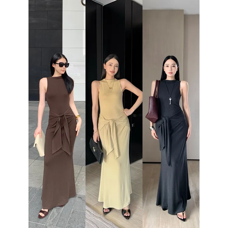 周淼【Venus女神裙】可拆披肩背心裙 修身法式连衣裙女ZM25L5099J