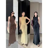 周淼【Venus女神裙】可拆披肩背心裙 修身法式连衣裙女ZM25L5099J