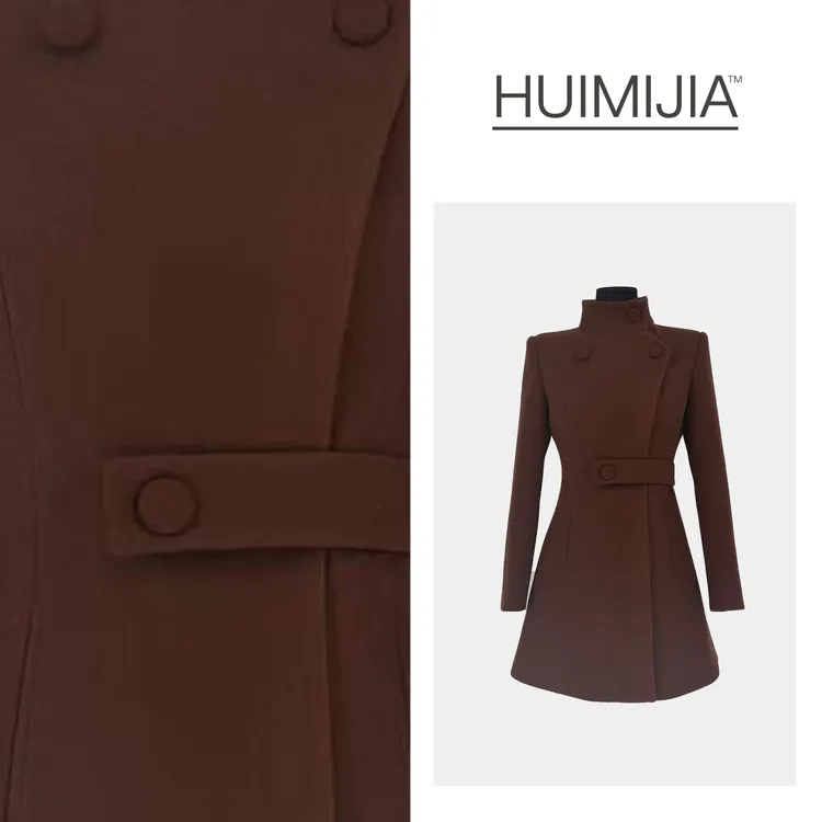 【冬季新款】高奢时尚收腰短款加棉款毛呢大衣【Q259126】