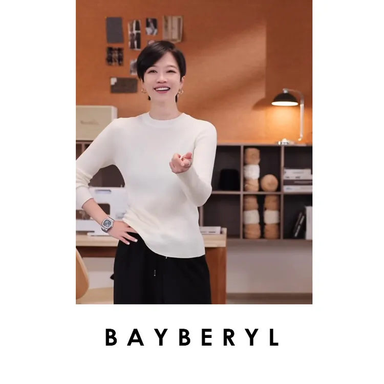 FF-BAYBERYL老贝可机洗入秋圆领长袖修身针织衫ZZS4D2207-7/27