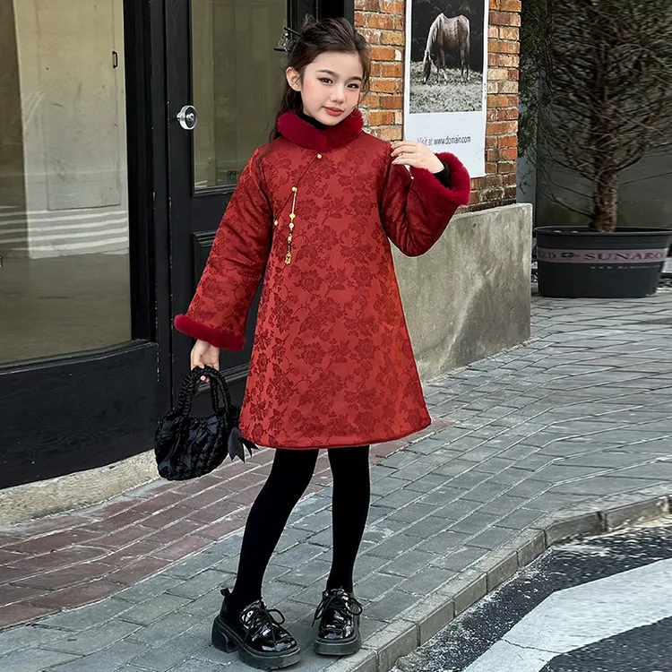 女童拜年服2025新款冬季过年新年衣服儿童新中式冬装国风汉服唐装
