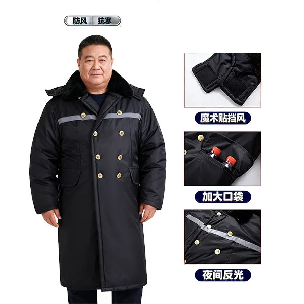 防水免洗可拆卸加长款冬季棉大衣过膝防寒服