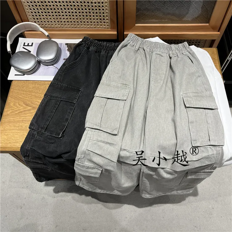 吴小越W1571男童散兵裤子工装儿童口袋长裤男孩中大童休闲运动裤