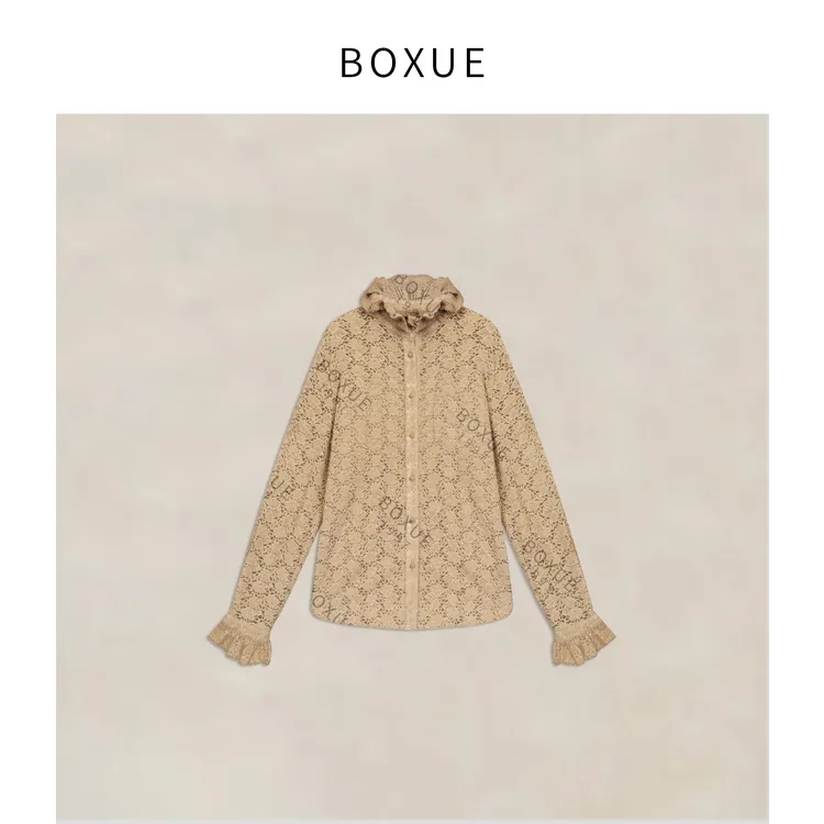 BOXUE“花窗”2026秋冬烧花褶皱桑蚕.丝羊.毛轻奢 外套#251231W8045