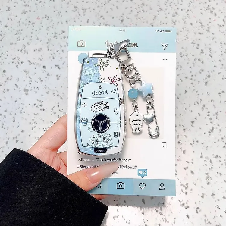 奔驰c260l钥匙套e300l车a200l cla glc gla glb220扣gle350 450壳