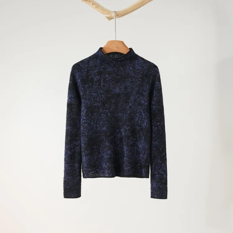 西子/【蓝色妖姬】山羊绒进口五彩金葱花纱半高领针织衫/MSBH2185