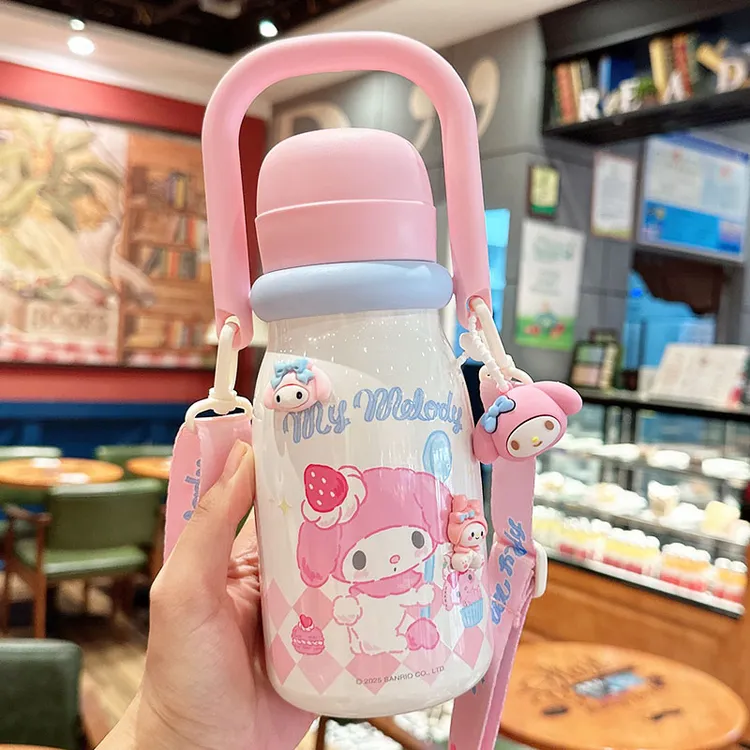 三丽鸥儿童保温杯女生高颜值双饮吸管杯可爱上学专用便携学生水壶