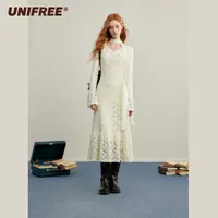 unifree0074【金拐子专属】杏色蕾丝长袖连衣裙女U243I141K2K2