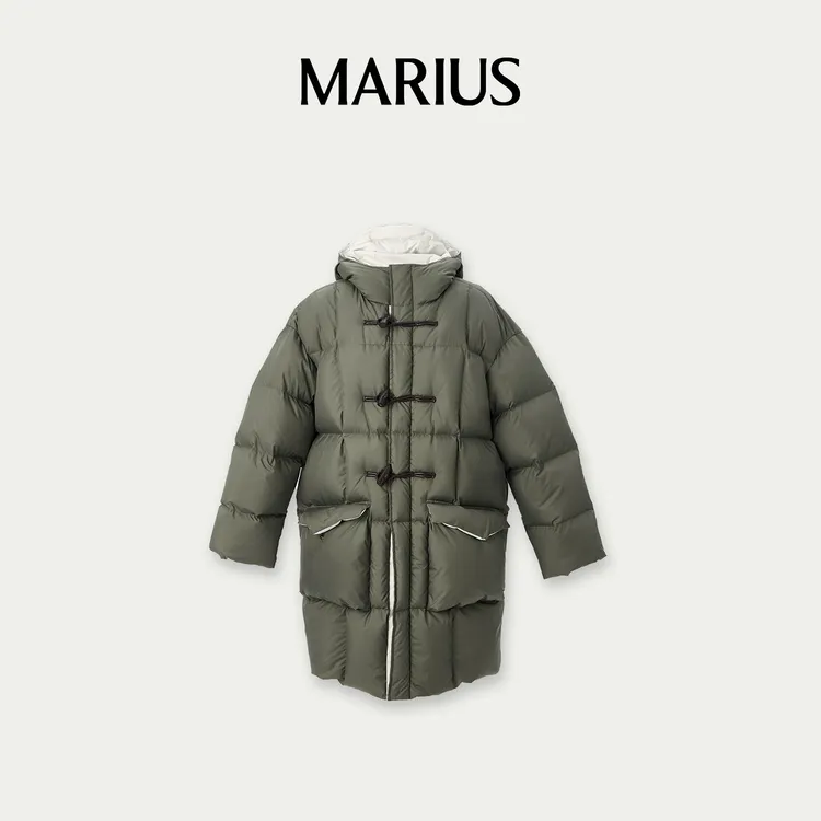 MARIUS’厚切吐司‘经典牛角扣宽松慵懒保暖羽绒服