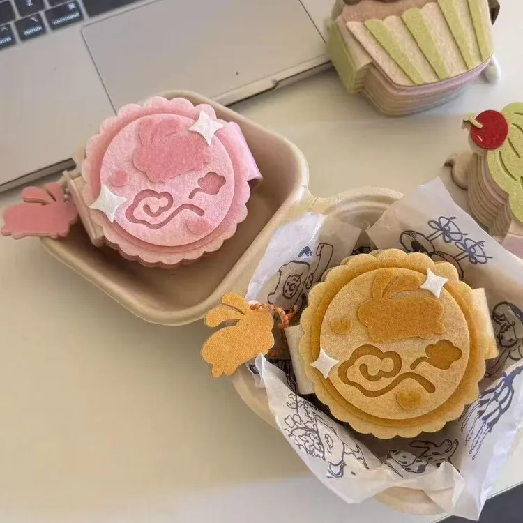 【鱼梨】玉兔樱花月饼不织布卡册ins风饼干照片收纳中秋节手工礼物