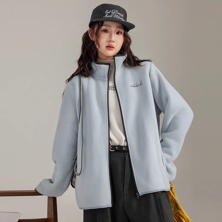 85619女大童摇粒绒外套8-18岁初高中生青少年女童加绒加厚冬装