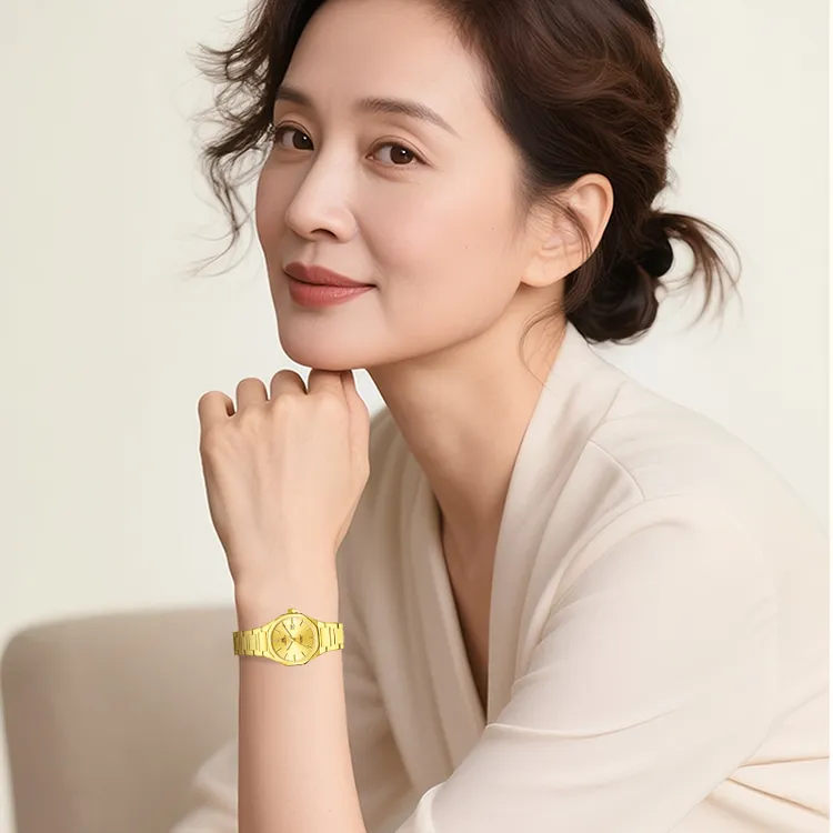 【双11惊爆价】女士高档时尚百搭轻奢优雅腕表上海牌真金镶钻机械表