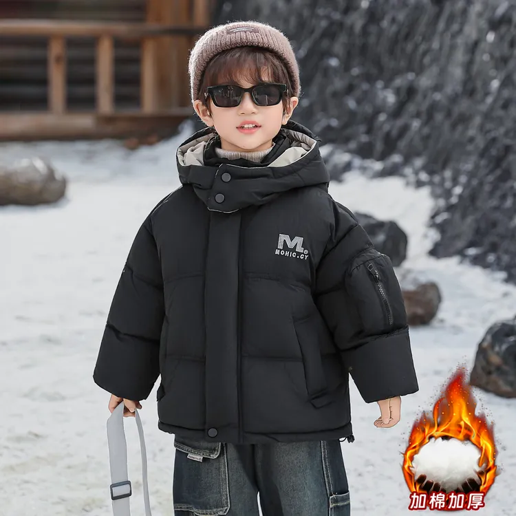 儿童棉服冬季加厚保暖男童洋气泡芙棉袄2025新款棉衣时髦冬装外套