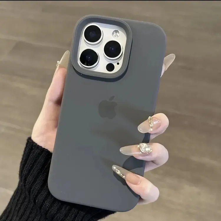 炭黑iPhone16promax手机壳液态11硅胶适用苹果15pro/13/12软壳14
