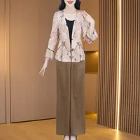 【上衣+裤子】24626优雅新款气质时尚大气减龄收腰显瘦套裤M-4XL