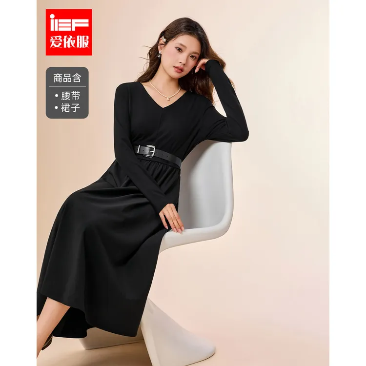 IEF/爱依服2025新款秋季百搭针织连衣长裙