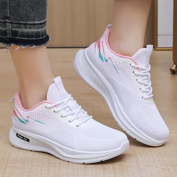 鞋子女2025夏季新款运动鞋软底舒适透气网鞋跑步鞋低帮防滑休闲鞋
