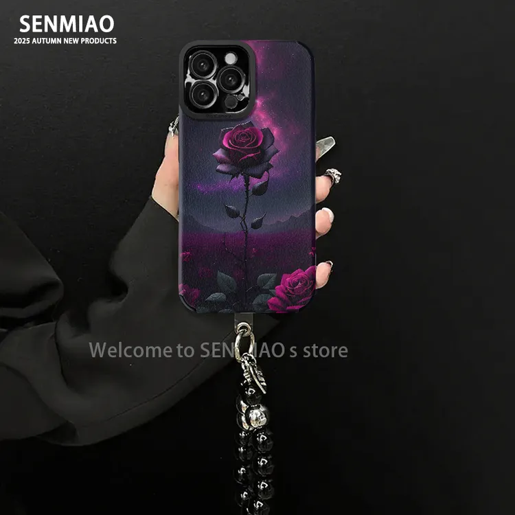 适用【苹果/oppo/华为/vivo/小米】玫瑰花束小羊皮防摔手机壳女款