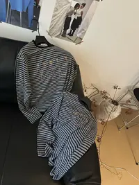 温柔瑶-Uncle Be秋款福利#趣味卡通撞色条纹上衣#88358