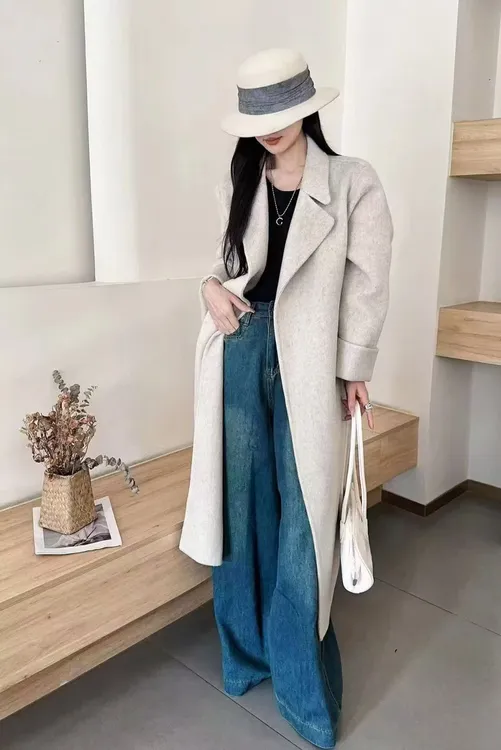 【阿铜】“新浴袍”纯手工缝制羊毛大衣立领双面大衣