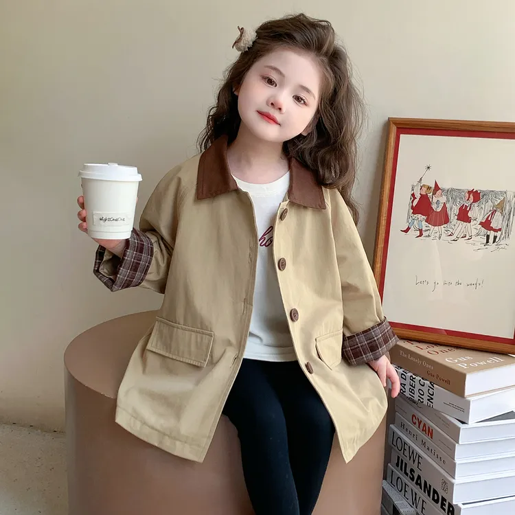 女童风衣2025新款儿童春秋款中长款外套女宝宝秋季百搭上衣洋气潮