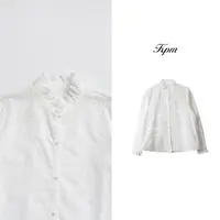 冬季新品白色时尚简约优雅温柔百搭镂空花领显瘦开衫上衣女JN9109
