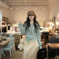 闵笑一【落莉甜茵 】早秋新款设计款慵懒风针织衫两件套上衣