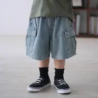 戴维贝啦儿童夏装短裤男童牛仔工装裤2025夏季新款男孩宝宝牛