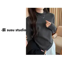JS韩系半高领内搭打底针织衫上衣女秋冬修身打底衫内搭毛衣0953