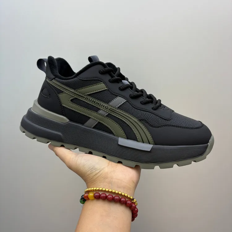 鞋子男2025冬季加棉保暖男士休闲鞋舒适潮流男鞋皮面百搭运动鞋