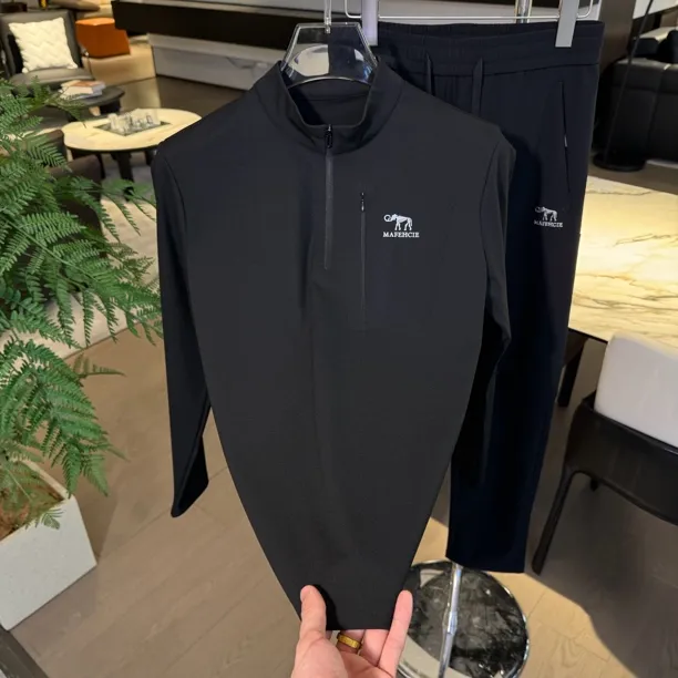 春秋冬季新款户外休闲立领打底衫长袖卫衣男士百搭修身显瘦网红款