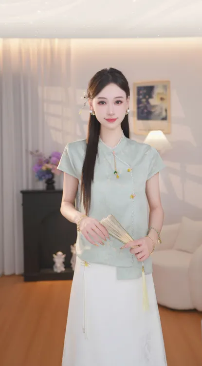 2025爆款新中式国风斜门襟马甲女时尚气质复古百搭显瘦上衣