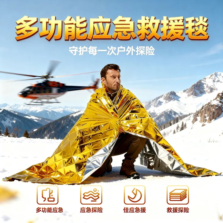 应急毯厂家直卖包邮【加厚款】救生毯聚酯薄膜毯户外野外生存