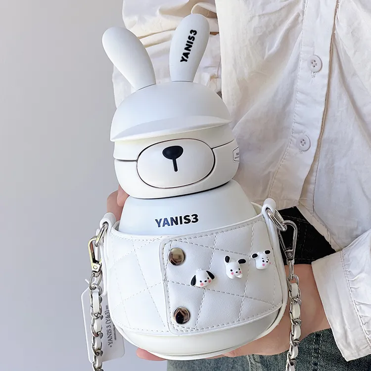 yanis3正品可可兔儿童保温杯女生高颜值大容量可爱吸管杯生日礼物