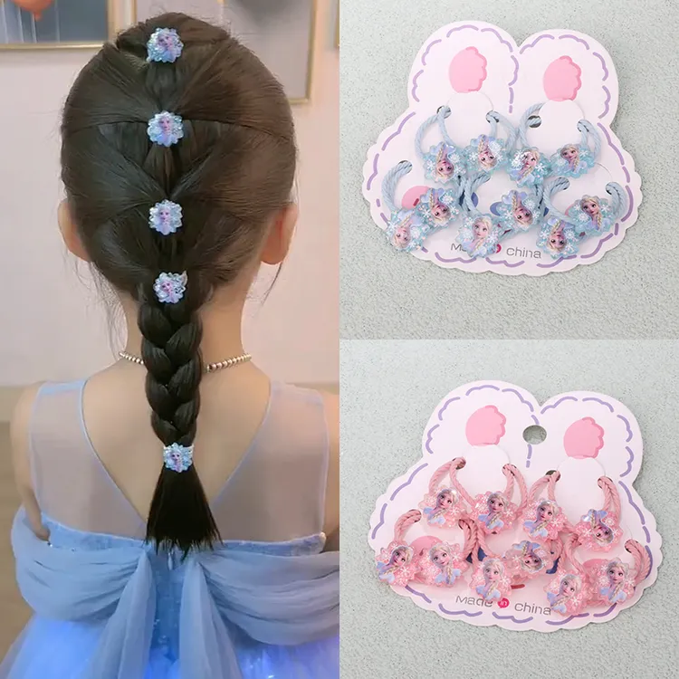 儿童公主爱莎发绳卡通冰雪奇缘皮筋小女孩扎辫子艾莎发圈宝宝发饰