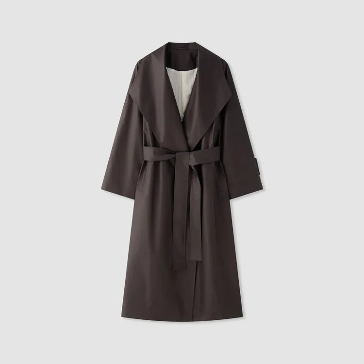 【冬姐自主品牌】VOR 100%棉大翻领风衣女廓形外套 V25300127