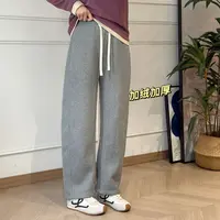 美亚恩NANA【一条过冬裤】冬季抽绳加绒直筒裤休闲裤宽松显瘦C0531