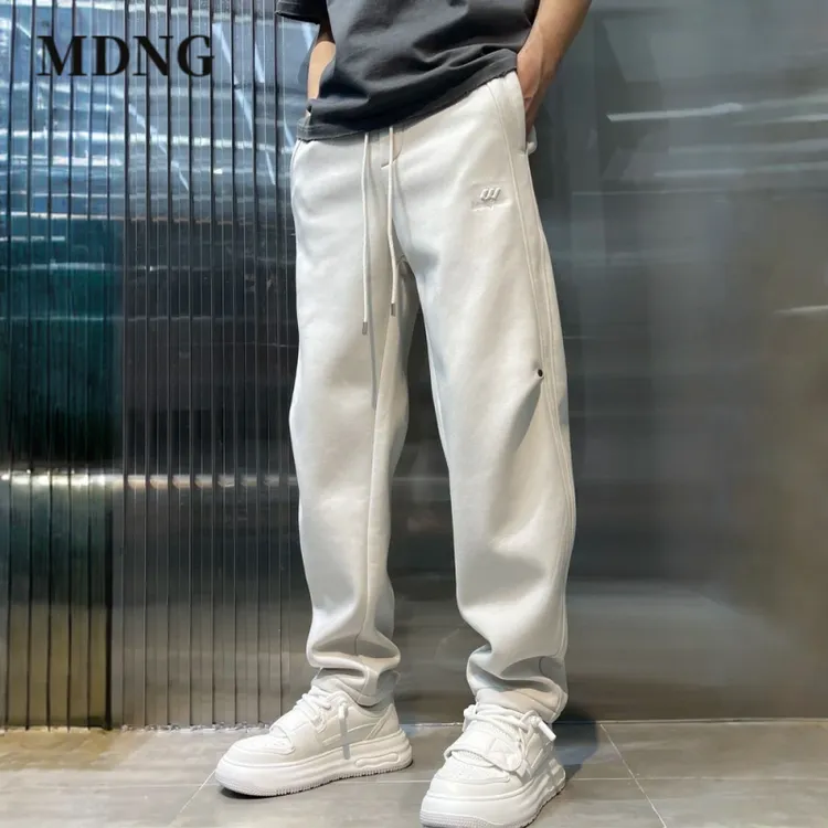 MDNG秋季新款直筒时尚男士百搭宽松潮流高街男装弯刀运动休闲裤子