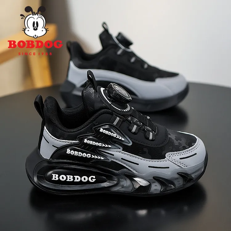 巴布豆童鞋男童运动鞋2025春秋季新款皮面防水男孩儿童户外休闲鞋