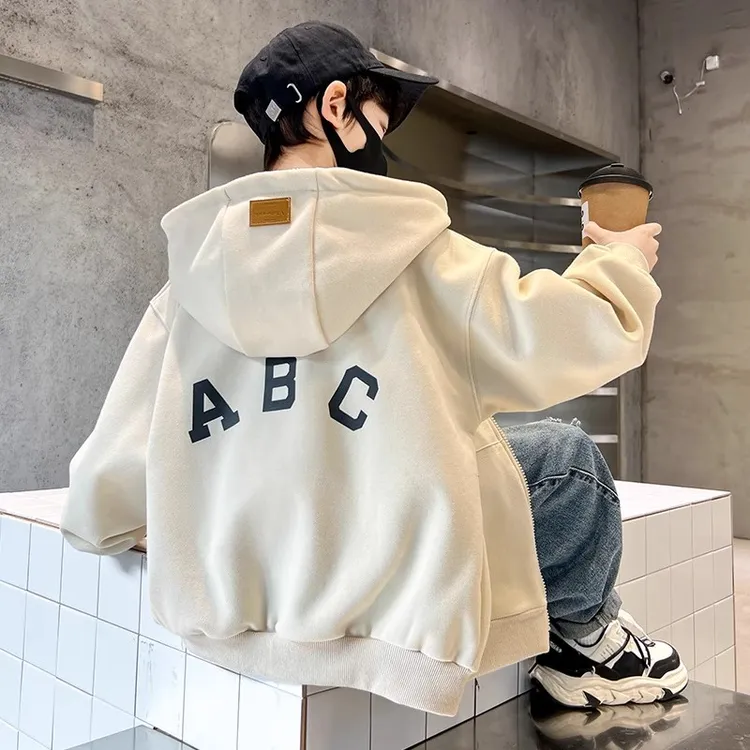 男童外套春秋款2025新款儿童装秋装中大童男孩运动服连帽卫衣秋季