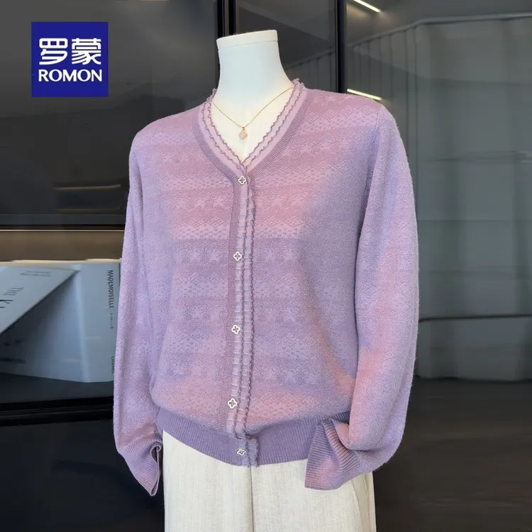 罗蒙时尚秋装2025新款洋气针织打底衫中老年女装春秋减龄长袖毛衣
