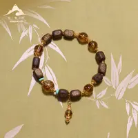 宝梵陀 沉香奇楠随⾏⻩塔晶⼿串8441