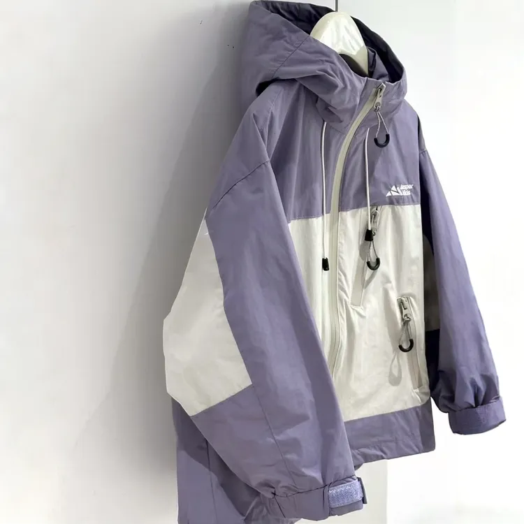 &苏珊&新款yd秋冬款2517加绒紫色拼接冲锋衣时尚潮酷